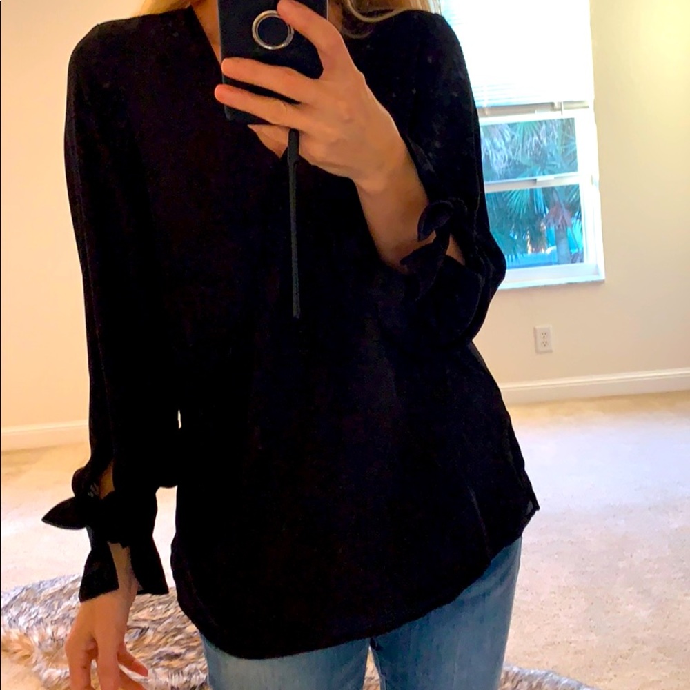 Michael Michael Kors black faux wrap top